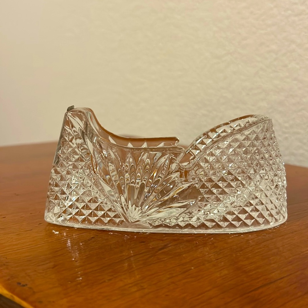 Godinger  Crystal  1988 Tape Dispenser  Over 24% Pb Made in Germany